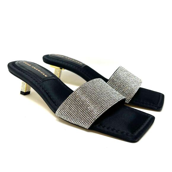 Good American Kickstand Slide Sandal Mules Black Diamond Size 7.5 GA117KD - Picture 12 of 12
